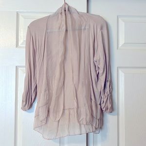 Made in Italy Lightweight Pink Ruffle Cardigan M